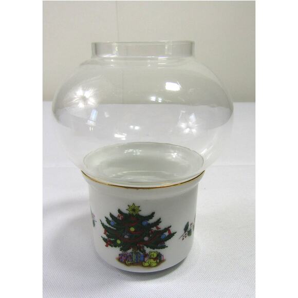 Porcelain Mini Hurricane with Candle Home Decor Glass Light Lantern Open Box - Picture 1 of 11
